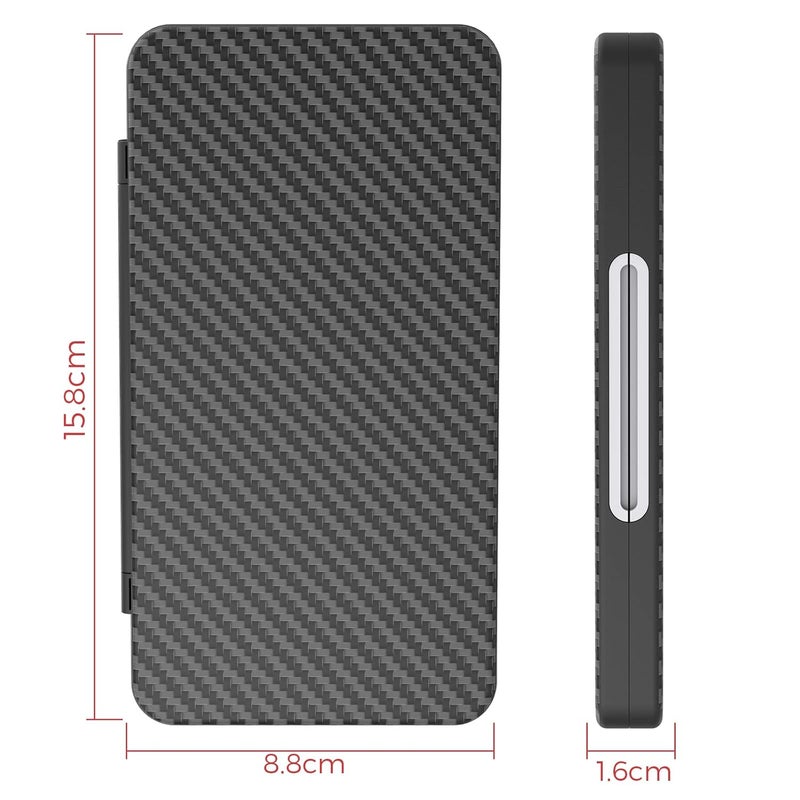 HEIYING Game Card Case for Nintendo Switch 2 / Switch OLED / Lite,Carbon Fibre Surface Processes Design Memory Storage Holder with 24 Game Card Slots and 24 Micro SD Cards Slots - Image 5